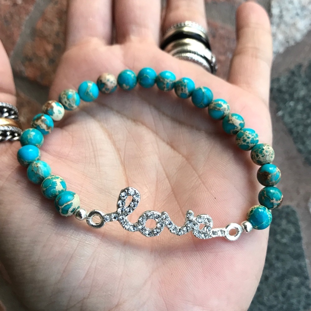 🔴SALE ! Love blue sea jasper valentine bracelet - Picture 3 of 9
